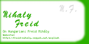 mihaly freid business card